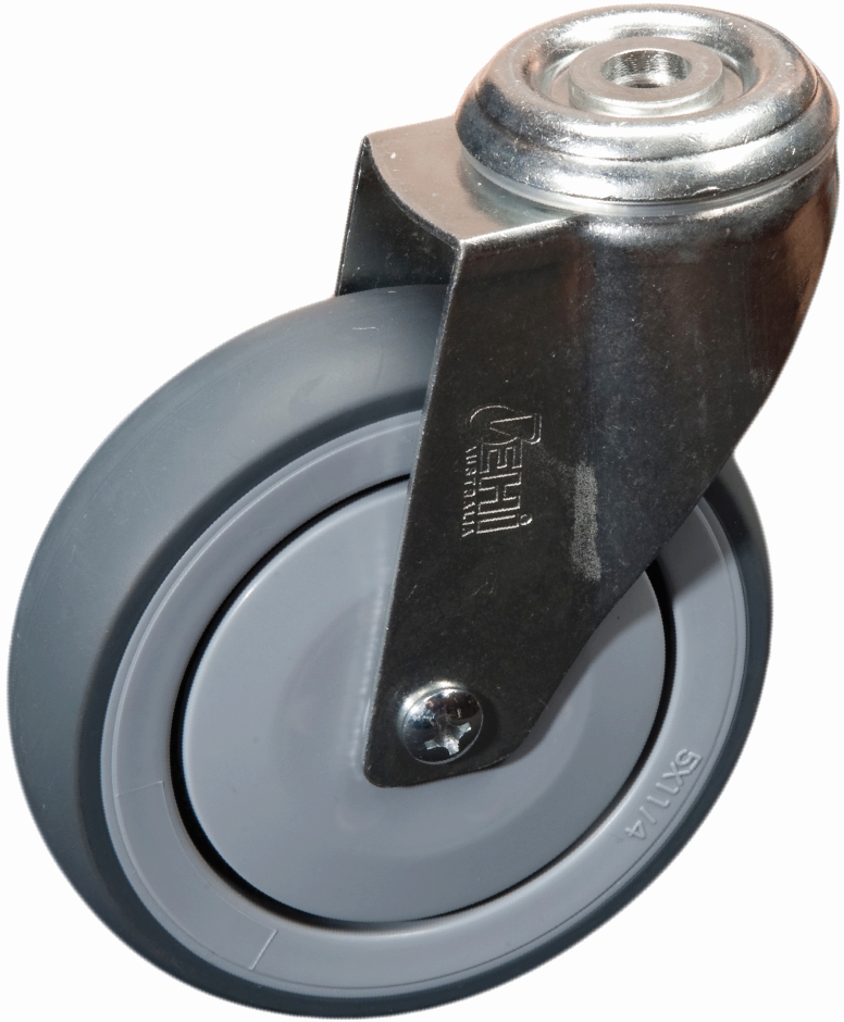 Other view of Castor - Bolt Hole - Swivel - M12 - 100 kg - Rubber Tyre - Grey - 125 mm - G7 Series - Easyroll - EHI