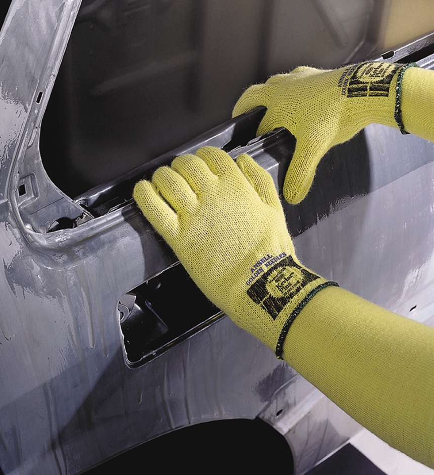 Other view of Cut Resistant Gloves - Heavy Duty - DuPont™ Kevlar with Neptune - Yellow - Size 8 - 70-225 - GoldKnit™ Max - Ansell