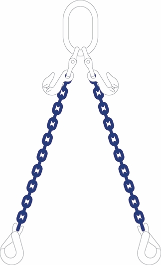 Other view of Bullivants Chain Sling - 2-Leg - Blue/White - 6mm x 3m