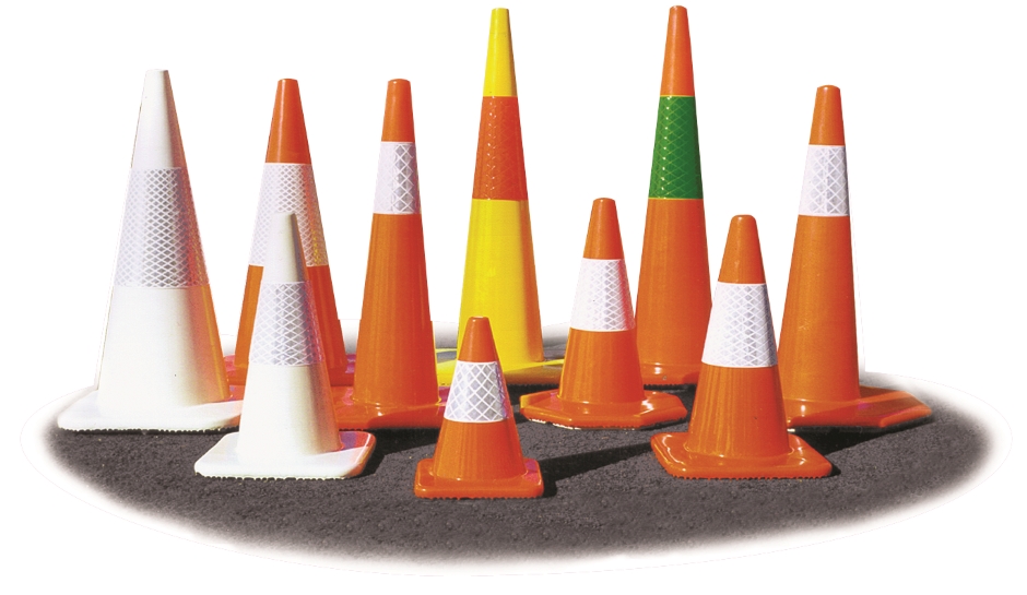 Other view of CONE TRAFFIC ORANGE GREEN STRIP 700MM