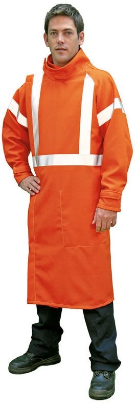 Other view of Furnace Coat with H-Pattern FR Tape - Worsted Wool with Aramid Thread - Orange - Medium - FC801039 - Guardian Safety