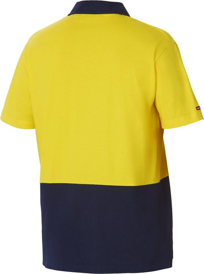 Other view of Men's 2-Tone Polo T-Shirt – Cotton Single Jersey – Yellow/Navy – X-Large – Y11376 – Foundations – Hard Yakka