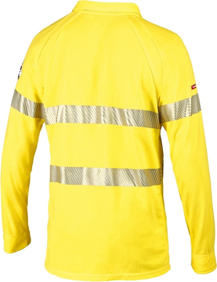 Other view of Flame Retardant Men's Polo Shirt With Tape – Cotton - Polyester - Polyoxadiazole – Yellow – X-Large – Y11323, Bulwark IQ – Hard Yakka