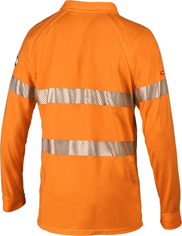 Other view of Flame Retardant Men's Polo Shirt With Tape – Cotton - Polyester - Polyoxadiazole – Orange – 2X-Large – Y11323, Bulwark IQ – Hard Yakka