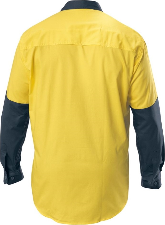 Other view of Men's Two-Tone Ventilated Shirt - Cotton - Yellow/Green - Large - Y07558 - Koolgear - Hard Yakka