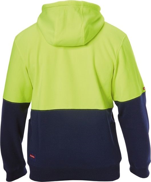 Other view of Men's 2-Tone Brushed Fleece Hoodie – Polyester Upper - Polyester Cotton Lower – Yellow/Navy – Medium – Y19327 – Foundations – Hard Yakka