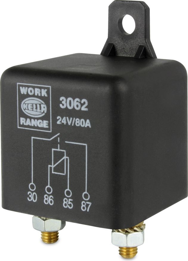 Other view of High Capacity Relay - 180 A Peak/60 A Continuous - 24 V - 4 Pin - Normally Open - Hella