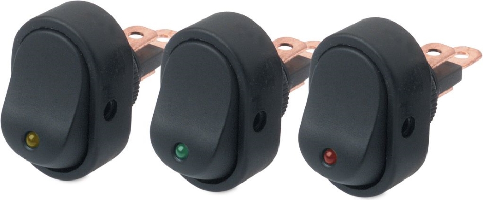 Other view of Compact Rocker Switch - Red LED - 10 A - 12 VDC - 43 mm x 30 mm x 20 mm - Hella