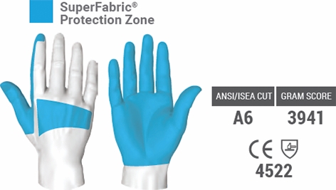 Other view of HexArmor Mechanics+ 4018 Synthetic Leather Cut Resistant Gloves - Blue/Black XL - Hook-An-Loop Closure