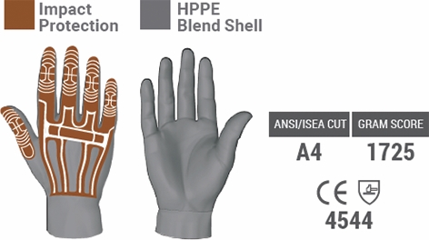 Other view of HexArmor Rig Lizard Thin Lizzie 2090X Nitrile Cut & Impact Resistant Gloves - Hivis Yellow XL - Palm Coated Thumb Crotch