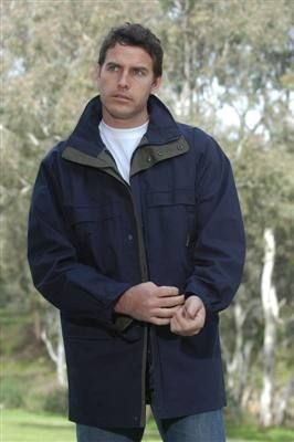 Other view of Men's Rainwear Jacket – Polyester - Cotton – Olive/Navy – Large – 918028 – Huski