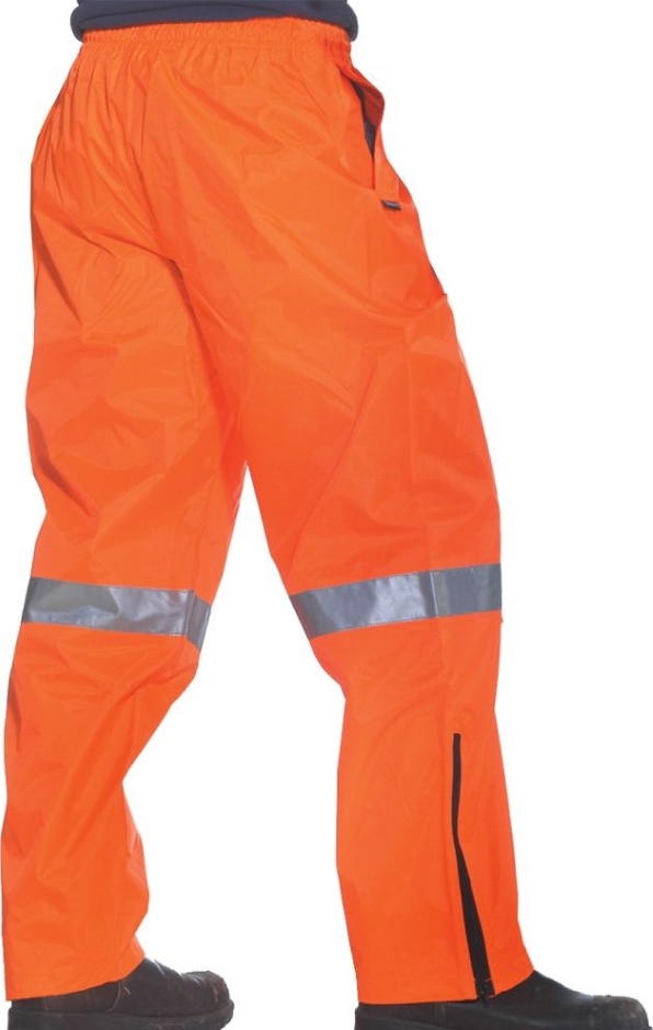 Other view of Men's Pull On Pant With 3M Reflective Tape – Polyester – Railway Orange/Navy – Large – 918093 Tarmac – Huski