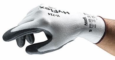 Other view of Ansell Earth HyFlex® 11-724 Cut Resistant Gloves - Cut B - 13 Gauge HPPE Intercept Liner - Polyurethane Palm Coated - Knit Wrist - White/Black - 10