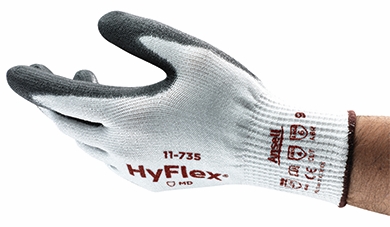 Other view of Ansell Earth HyFlex® 11-735 Cut Resistant Gloves - Cut C - 10 Gauge Intercept Liner - Polyurethane Palm Coated - Antistatic - White/Black - 10