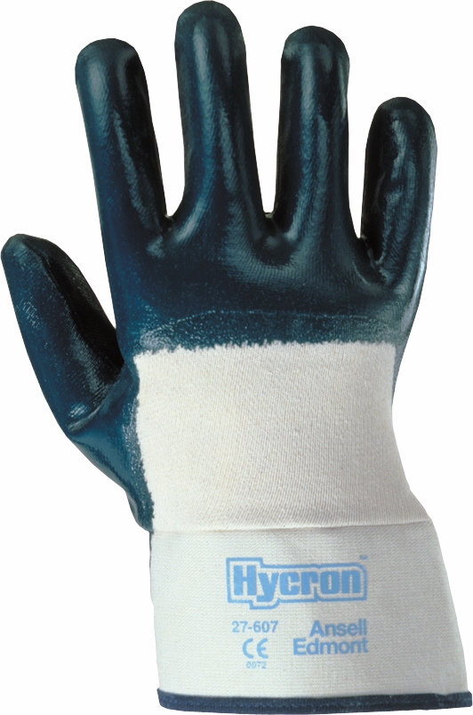 Other view of Multi-Purpose Coated Gloves - Heavy Duty - Safety Cuff - Interlock Cotton - 3/4th Nitrile Coated - Blue - Size 9 - 27-607 - Hycron® - Ansell