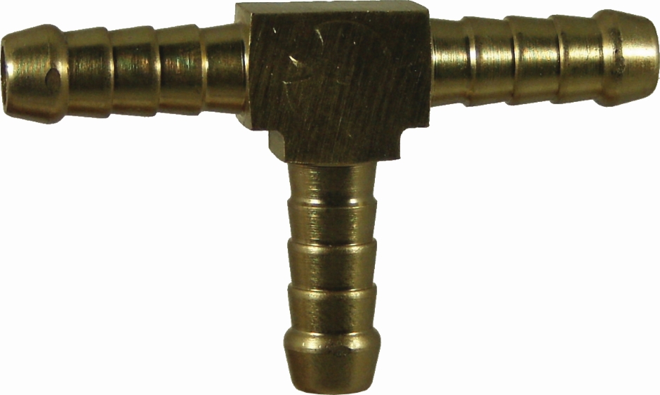 Other view of TEE BRASS THREE WAY BARB P14 1/4"  TUBE