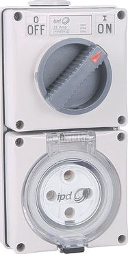 Other view of IPD W66SS410 Socket Switched Outlet Combination - 4 Round Pins With 3 Pole Switch - IP66 - 10A - 500V - Grey