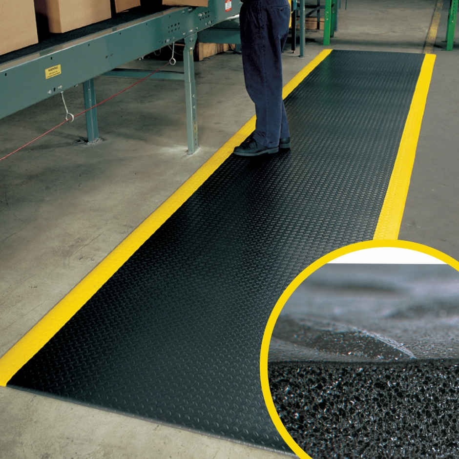 Other view of Notrax Anti-Fatigue Matting - Black/Yellow - 5 x 3 ft x 12.5 mm - NO-419S0035 - Diamond Softred™ - Inter Clean