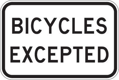 Other view of SIGN BICYCLES EXCEPTED R9-3A 450X300MM