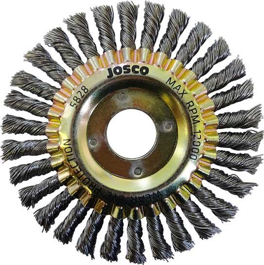 Other view of Josco 5828 Extra Heavy Duty Steel Twist Knot Wire Pipeline Wheel Brush - 125 X 22mm