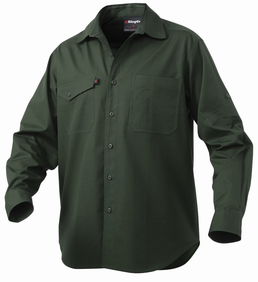 Other view of Men's WorkCool2 Shirt – Cotton – Green – Medium – K14820 – King Gee