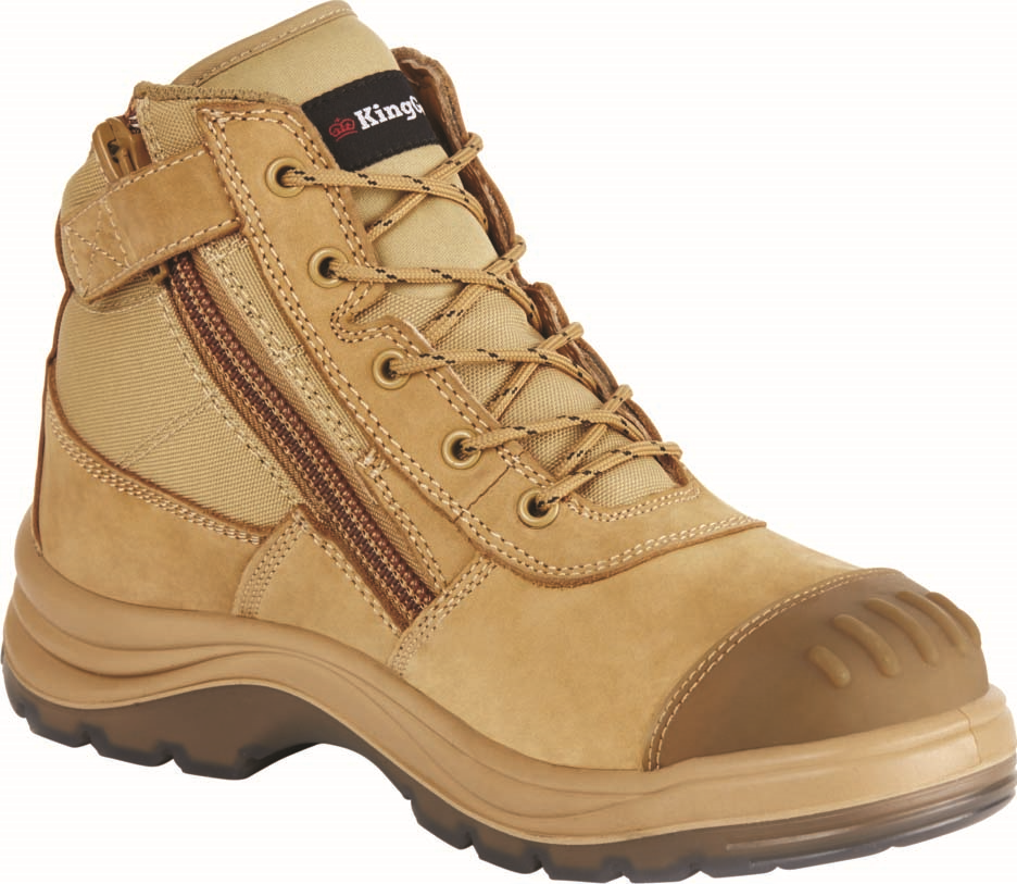 Other view of King Gee - K27100 - Tradie Safety Boots - Laceup Zip - Wheat - 10