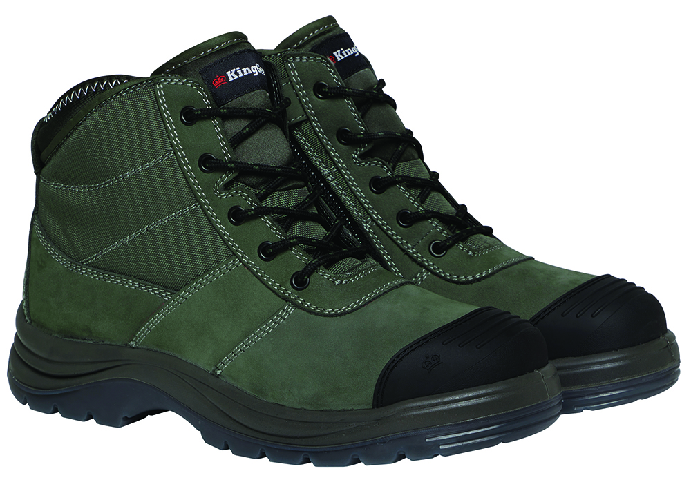 Other view of KingGee - BOOTS - SFTY TRADIE ZIP OLIVE - K27110 L/U - 6 - 9352795356277