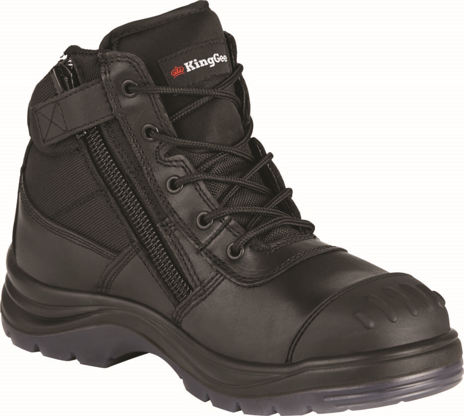 Other view of King Gee - K27150 - Tradie Safety Boots - Laceup Zip - Black - 7.5