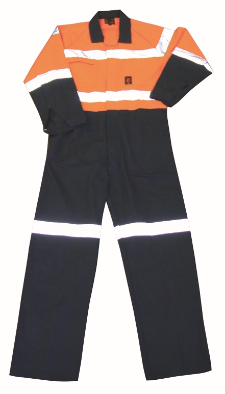 Other view of 2-Tone Combination Drill Overall With Reflective Tape – Cotton – Orange/Navy – 112S – K51525(V13894) – King Gee