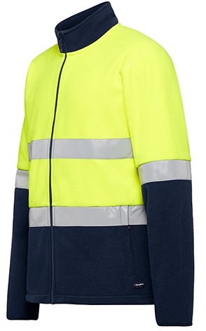 Other view of Men's Reflective Fleece Jacket – Polyester – Yellow/Navy – 3X-Large – K69745 – King Gee