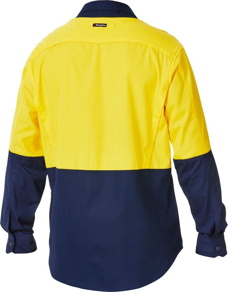 Other view of Men's WorkCool2 Spliced Shirt – Cotton – Yellow/Navy – X-Large – K54870 – King Gee