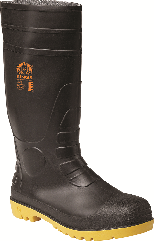 Other view of Oliver - Safety Gumboots - Kings - Mens - Midsole - Anti-Static - PVC - 10-105 - Black/Yellow - Size 7 - 9320922543418