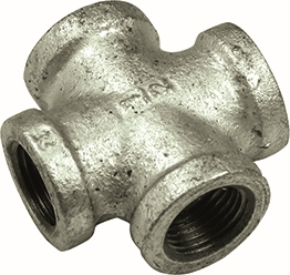 Other view of AAP Cross Malleable - Iron - Galvanised - 40Nb - LCR40