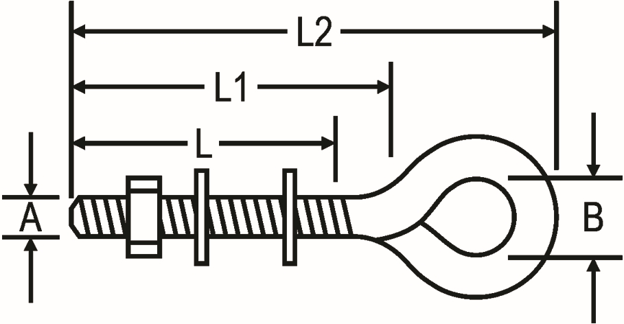 Other view of EYEBOLT +NUT & WASHERS S/S304 8X100MM