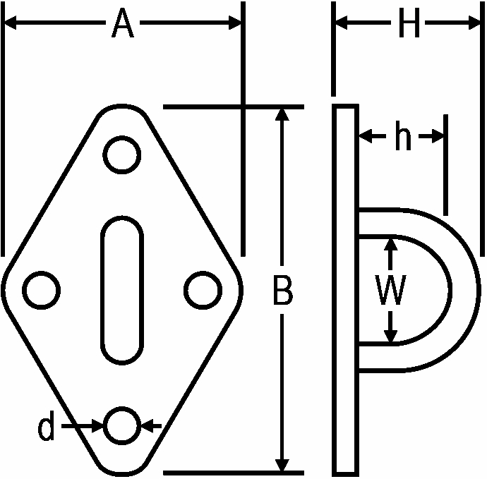 Other view of PLATE EYE DIAMOND S/S304 8 X 50