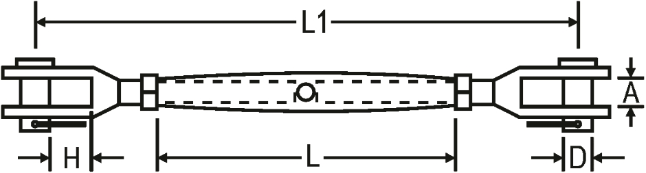 Other view of TURNBUCKLE PIPE JAW/JAW S/S316 M6