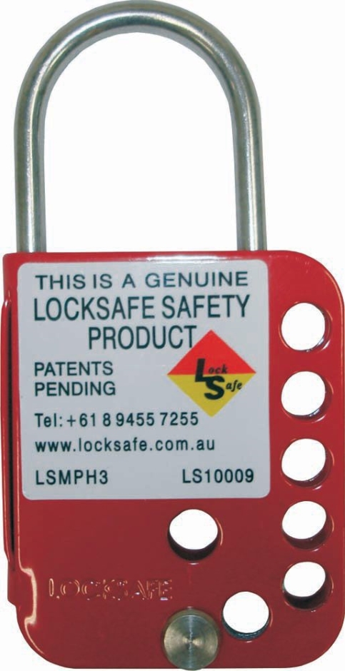 Other view of LOCKOUT LOCKSAFE RED 7 HOLE LS10009 SS