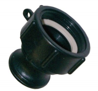 Other view of MCC Adaptor - S60x6 IBC Pitch Buttress Thread x 1 1/2" Male Camlock - Black Polypropylene - STD Din 6131 - White PE Gasket - 60 mm x 6 mm - A150PPBU