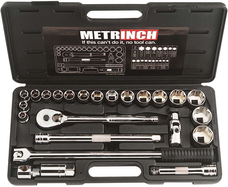 Other view of 24-Piece Standard Socket Set - Imperial/Metric - 1/2" Square Drive - MET-0405 - Metrinch