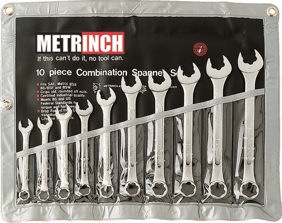 Other view of 10-Piece Combination Spanner Set - Ring & Open End - Imperial/Metric - MET-0110 - Metrinch