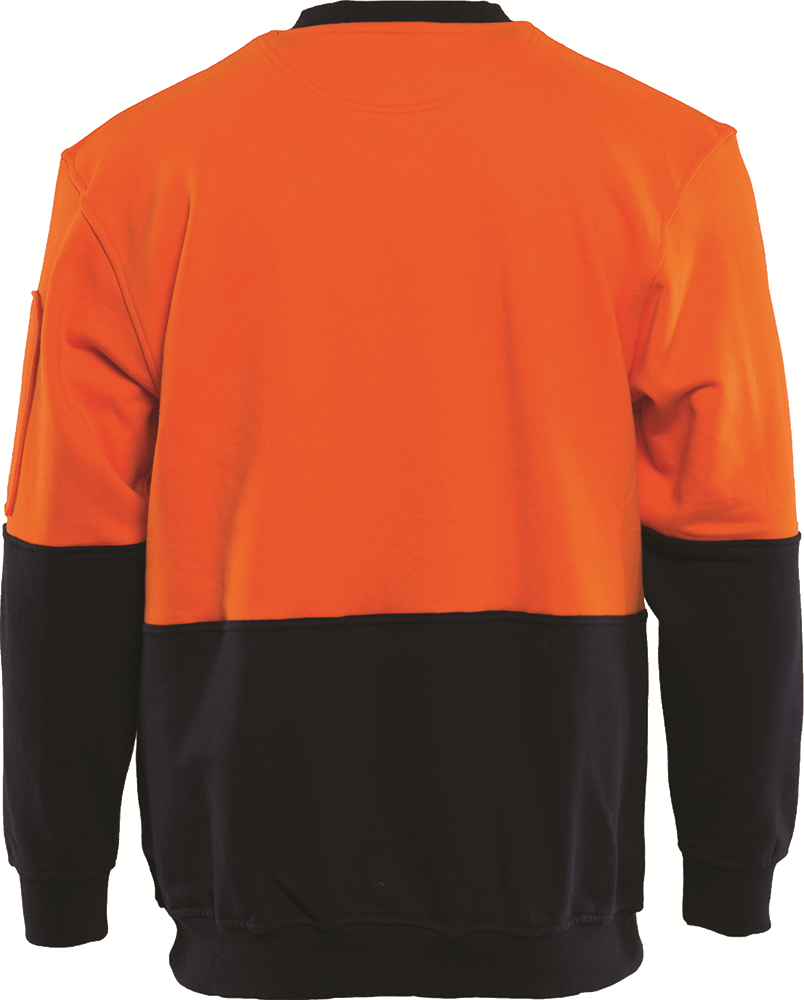 Other view of Men's Pullover – Cotton – Orange/Navy – Small – MFL001 – Workhorse