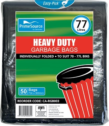 Other view of LINERS GARBAGE BLACK 75L (CTN=5X50PACK)