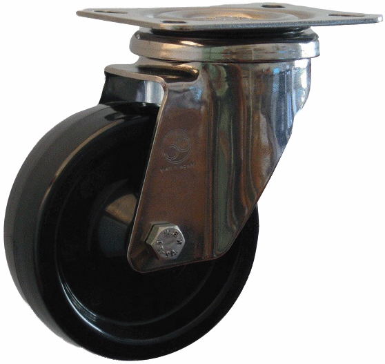 Other view of Wheel - High Temperature - 180 kg - Black - 12 mm Plain Bearing - 100 mm - Easyroll - EHI