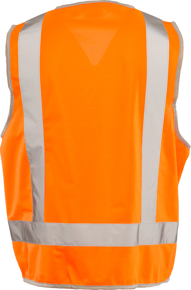 Other view of H-Back Safety Vest – Polyester Tricot – Orange – Small – MVE014 – Workhorse