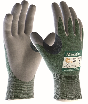 Other view of Cut Resistant Gloves - Dry - Nitrile Foam Coat - Green/Gray - Size 10 - 34-450 - MaxiCut® - ATG