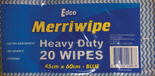 Other view of Edco - Cloth - Merriwipe - Telstra - Heavy Duty - Blue - 60 x 45cm - Pack of 20