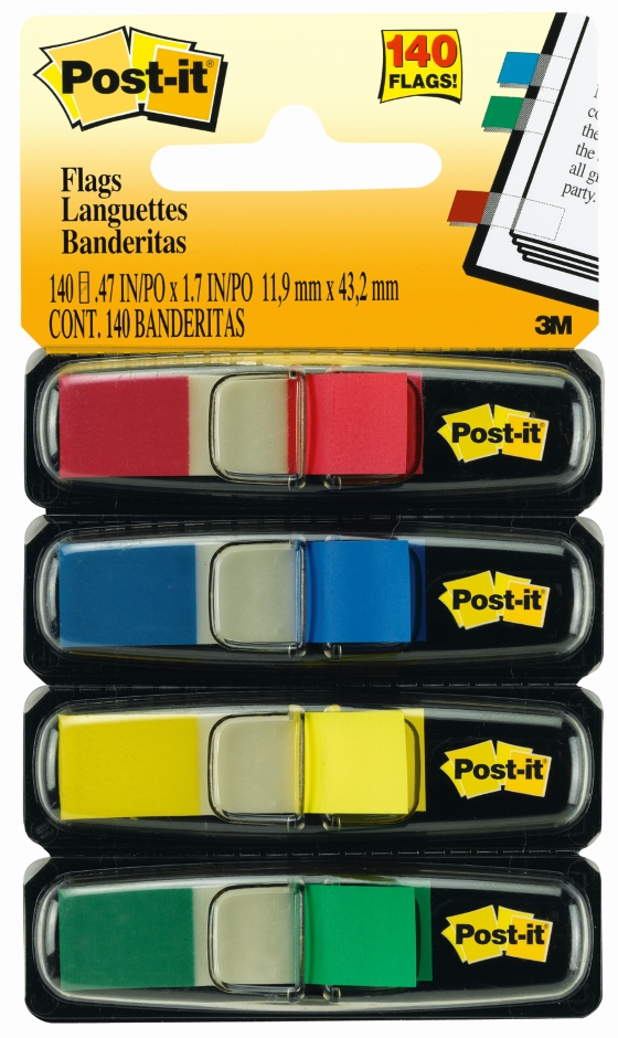 Other view of Flag - Mini - Blue/Red/Yellow/Green - 10 x 44 mm - 140/Pack - 70071351335 - Post-It - 3M