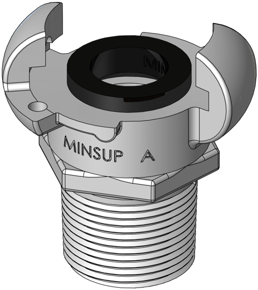 Other view of Minsup Surelock Claw Coupling - Type A - Sg Iron - BSP Male - 3/4" - ABS20M