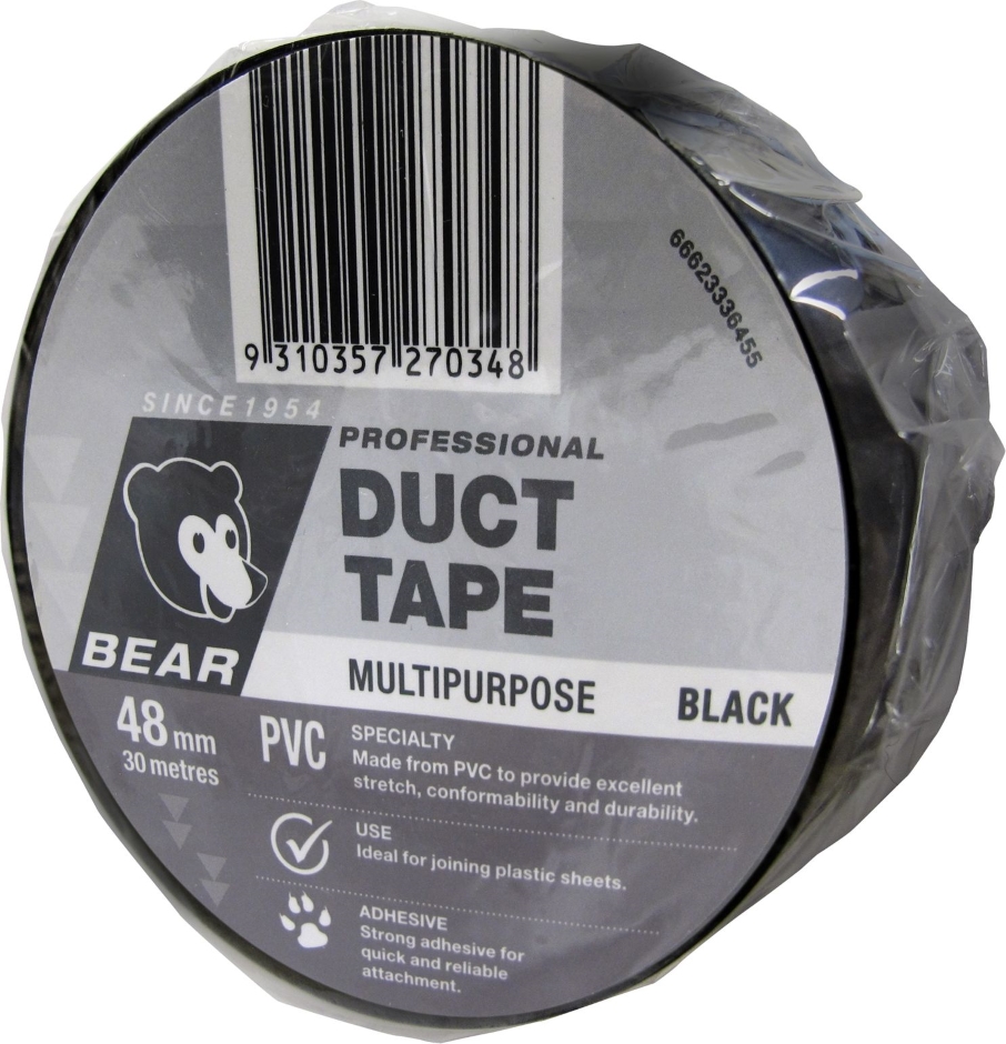 Other view of Duct Tape - Multi Purpose - PVC - Black - 50mmx30m - 512 - Bear - Norton