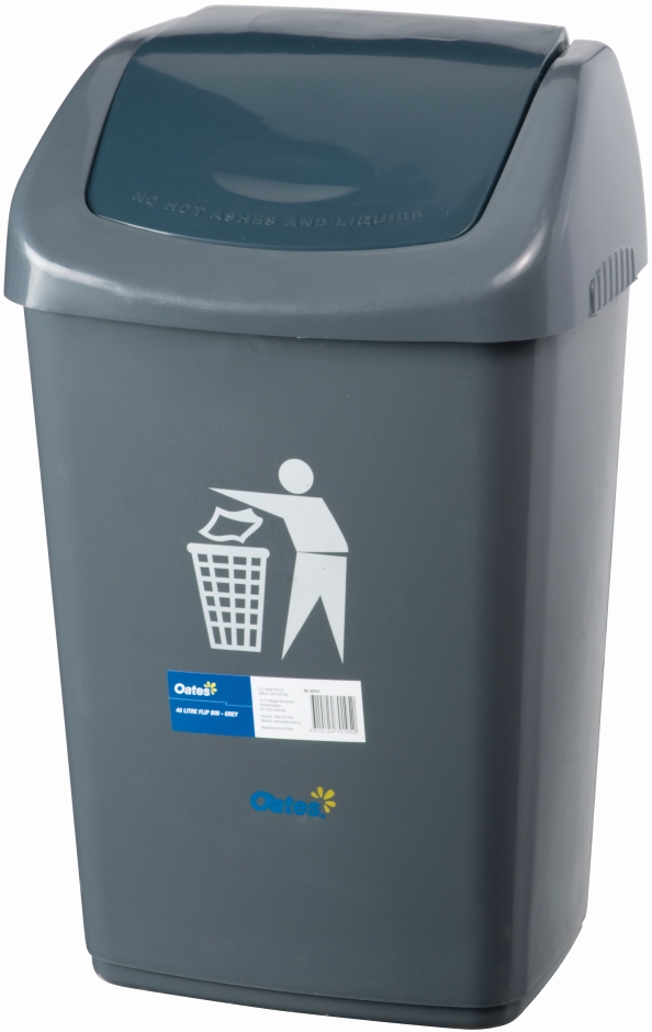 Other view of Oates - Flip Lid Bin - Rectangular - Plastic - Grey - 40 L - 165951 -